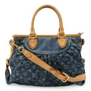 Louis Vuitton Monogram Denim Neocavi MM Tote Handbag 2WAY Shoulder Bag Shoulder